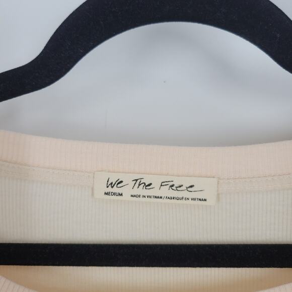 We The Free Peach Alabaster Combo Feelin It Patch Sleeve Long Sleeve Top M - Picture 6 of 9